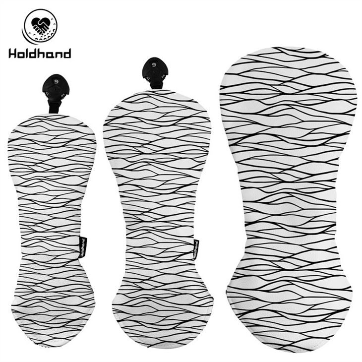 HIGH QUALITY PU LEATHER Golf HEADCOVERS Black White Printing Art Design